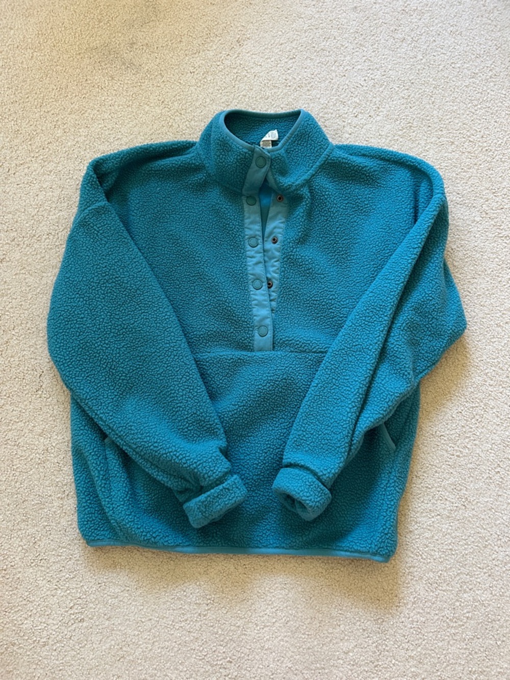 Kyodan Teal Sherpa Zip-Front Pullover